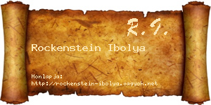 Rockenstein Ibolya névjegykártya